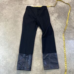 Joseph Pants Womens XXS Black Crown Gabardine‎ St Leather Hem Luxury